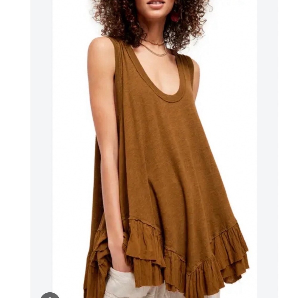 Free People Shimmy Sasha Tank Brown XS
